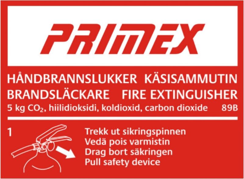 Gelins-KGK brandsläckare kolsyre 5 kg primex 89B