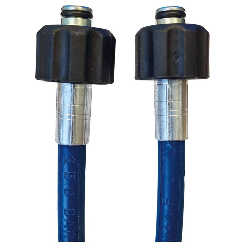 Gelins-KGK ht-slang 8 m 1/4" M22xM22 blå stålarmerad 200 bar 150°C