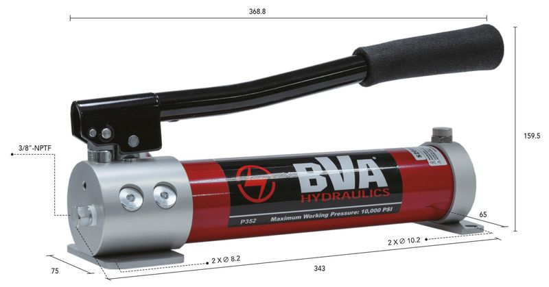 BVA hydraulpump manuell 350 cm³ 2-STEGS, enkelverkande