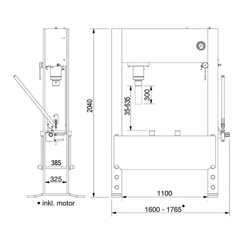 AC Hydraulic verkstadspress P100EH2-D3 100 ton