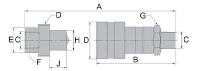 BVA högflödeskoppling hane 3/8" med dammskydd