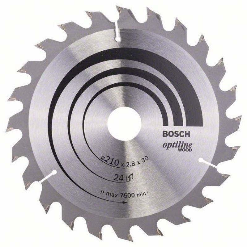 Bosch Cirkelsågklinga Optiline Wood 210x30mm T24