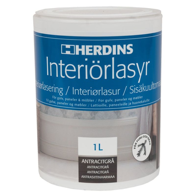 Herdins Interiörlasyr Aqua 313 Antracitgrå 1L