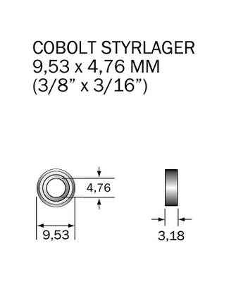 Cobolt Kullager 9,53 x 4,76 mm
