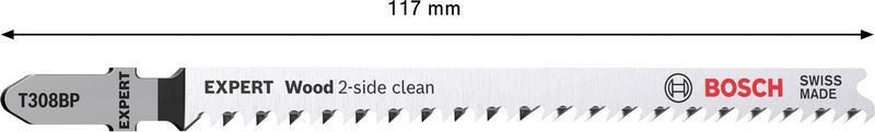 Bosch Expert ‘Wood 2-side clean’ T 308 BP sticksågblad, 5 st