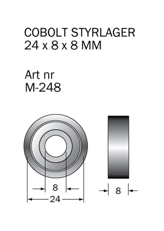 Cobolt Kullager 24 x 8 mm
