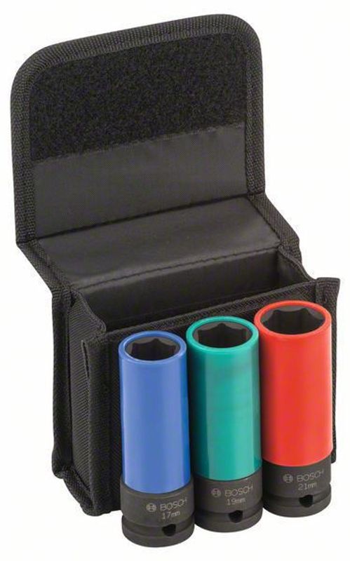 Bosch Hylssats 1/2" Färgkodade 17mm, 19mm & 21mm (3st)