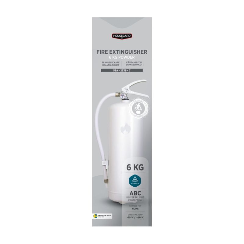 Housegard Brandsläckare 6KG 55A Vit Design