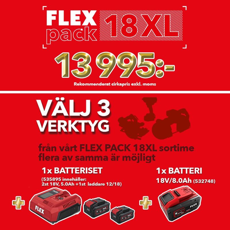 Flexpack 18V XL – maskinval
