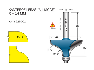 Cobolt Kantprofilfräs "Allmoge" D=44