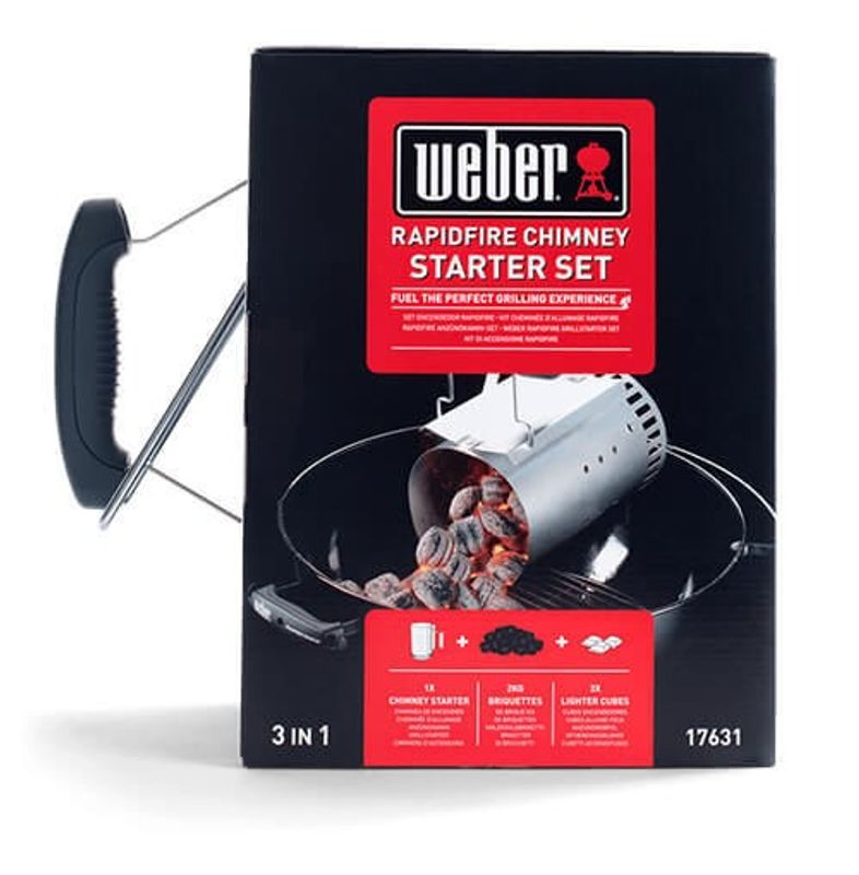 Weber Startkit 3 in 1 (Skorsten, Briketter och Tändkuber)