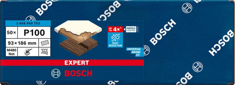 Bosch Expert M480 slipnät för planslipar 93x186mm för trä, färg och gips