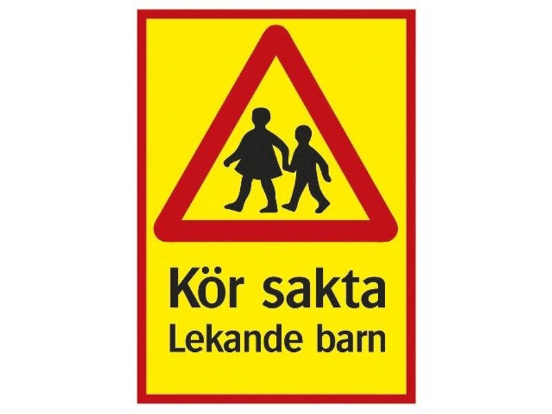 Skylt 35-4313 297X420X1,5 MM Parkeringsskylt Kör sakta