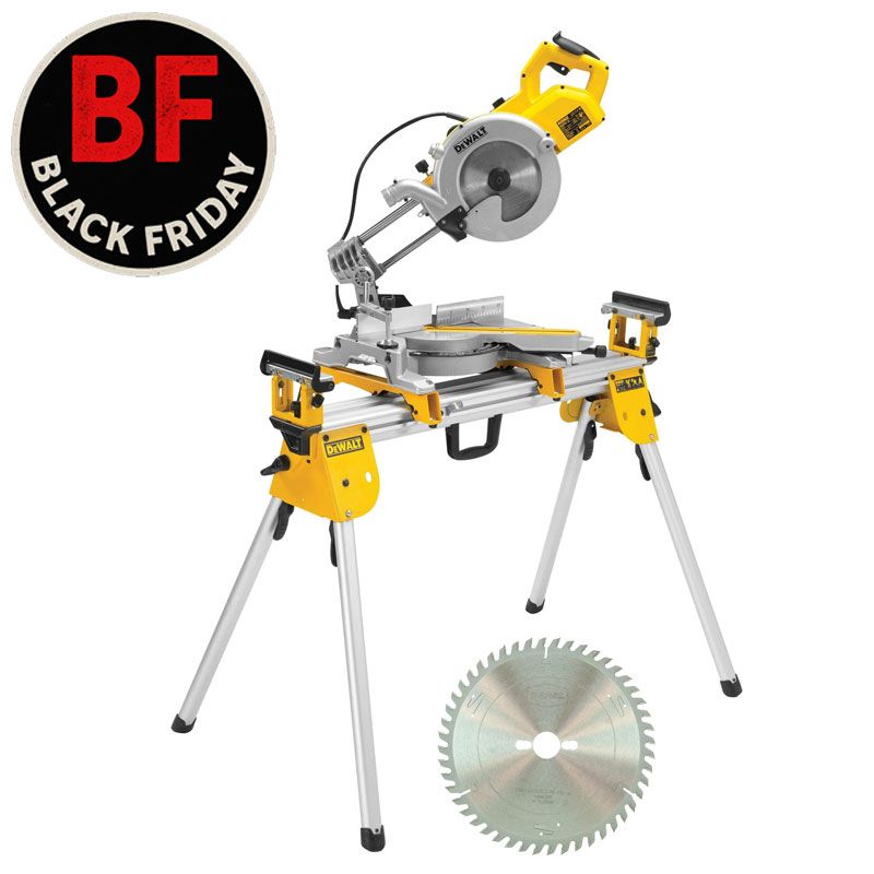 DeWalt DWS777+DE7033 Kap-/Gersågspaket 216mm