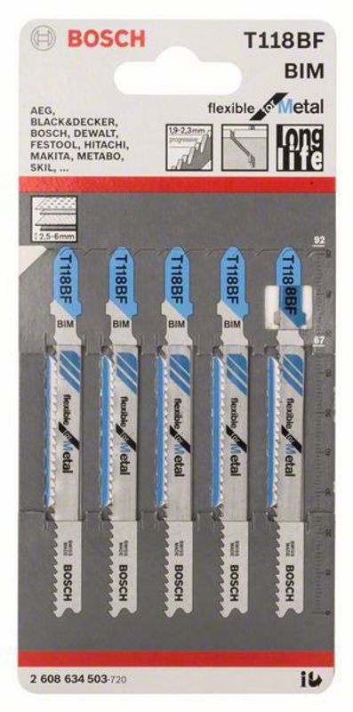 Bosch T118BF Sticksågsblad för Plåt/Hålplåt 5-P