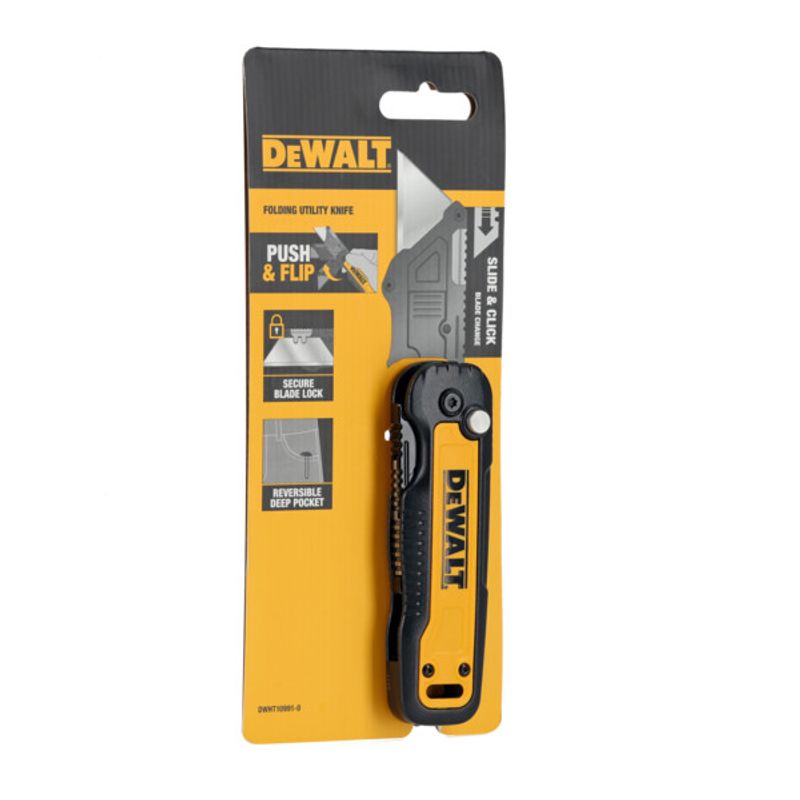 DeWalt DWHT10991-0 Push & Flip hopfällbar universalkniv med fast blad