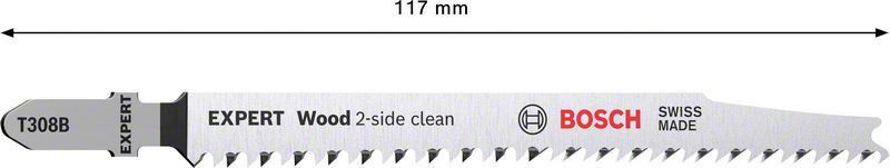 Bosch Expert ‘Wood 2-side clean’ T 308 B sticksågblad, 100 st