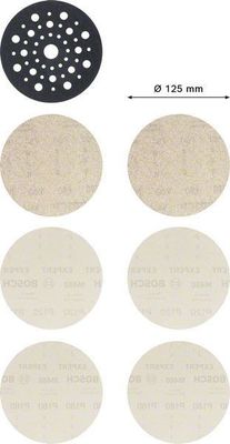 Bosch Expert M480 startsats för excenterslipar, 125 mm, 7 st.
