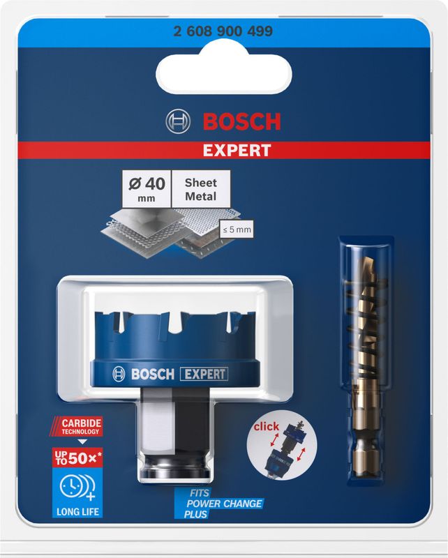Bosch Expert Sheet Metal hålsåg 20-68mm för Stålplåtar, Plåt i rostfritt stål