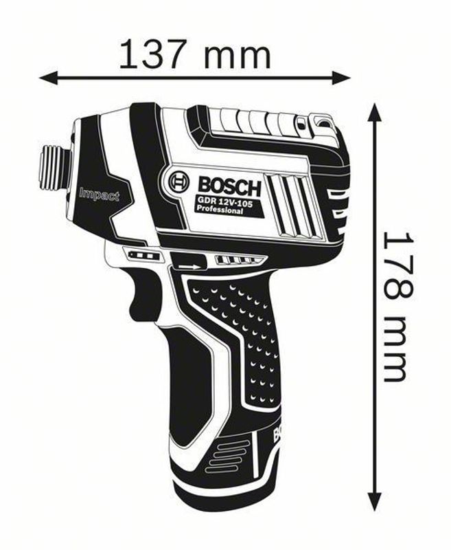 Bosch GDR 12V-105 Slagskruvdragare 12V (Utan batterier)