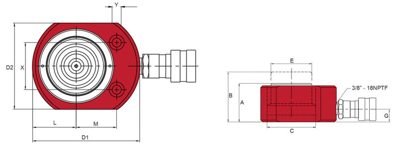 BVA flatcylinder 150 ton slag 16 mm