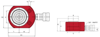 BVA flatcylinder 30 ton slag 13 mm