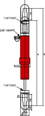 BVA dragcylinder 10 ton slag 150,6 mm