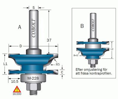 Cobolt Kontraprofilfräs D=43 Not=4