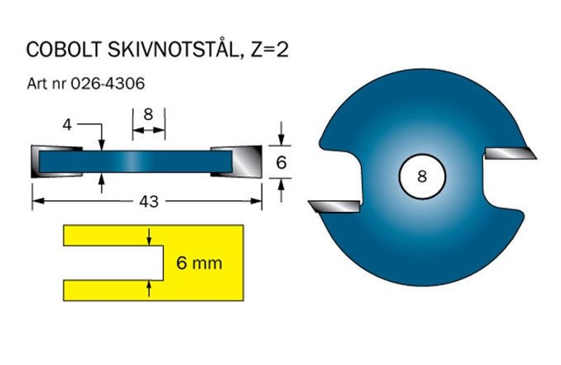 Cobolt Notskiva L=6, D=43, Z=2