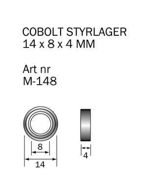 Cobolt Kullager 14 x 8 mm