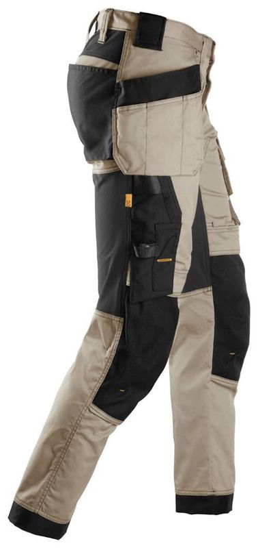 Snickers 6241 Arbetsbyxa Stretch Hölsterfickor Khaki/Svart