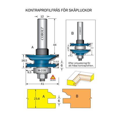 Cobolt Kontraprofilfräs R4,8 D41 not 6 S12 (326-004)