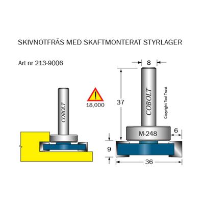 Cobolt Skivnotfräs L9 F6 D36 S8
