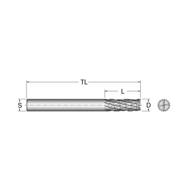 Cobolt Facettfräs D8 L25 S8 glasfiber