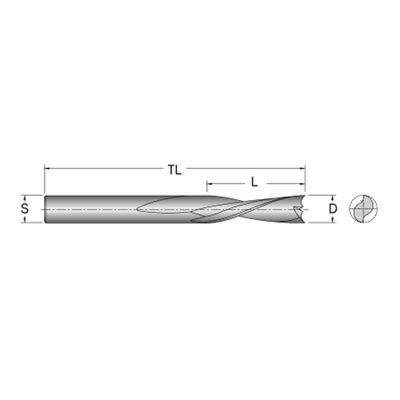 Cobolt Spiralfräs negativ D6 L25 S6