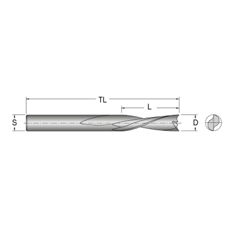 Cobolt Spiralfräs negativ D6 L25 S6