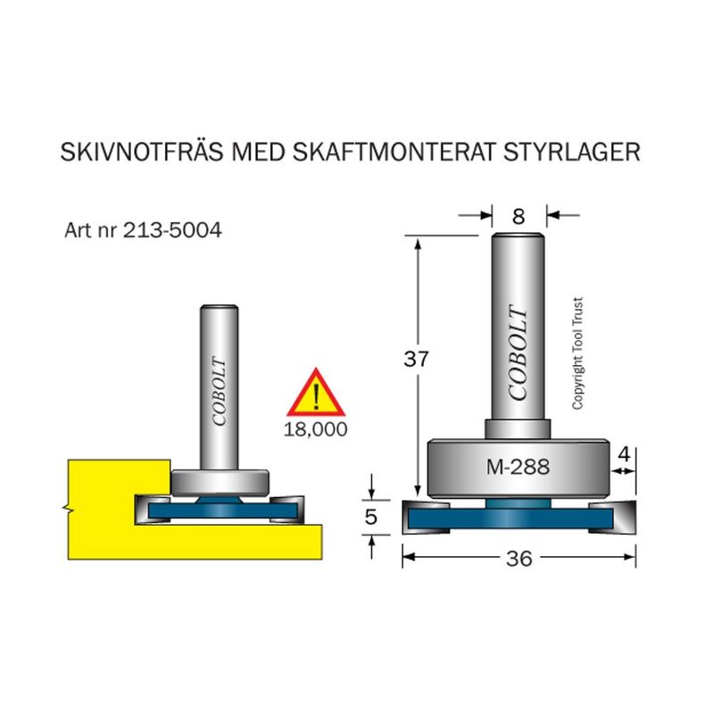 Cobolt Skivnotfräs L5 F4 D36 S8