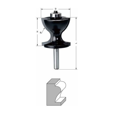 Delver Profilfräs trappnos Ø42 mm – 42x41xR28x88, skaft 8 mm