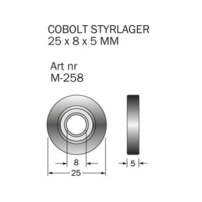 Cobolt Kullager M-258 25x8x5 mm