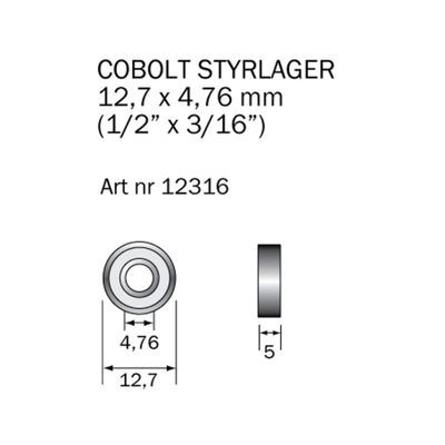 Cobolt Kullager 12,7x4,76 mm (1/2 x 3/16 tum)