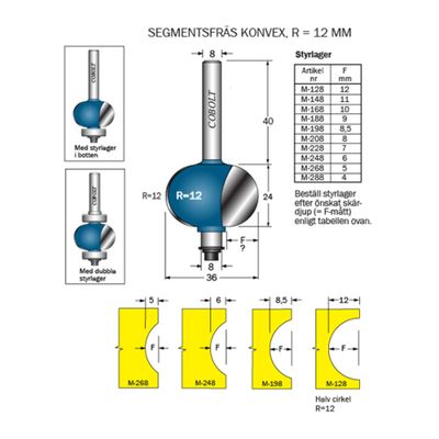 Cobolt Segmentfräs konvex D36 L24 S8