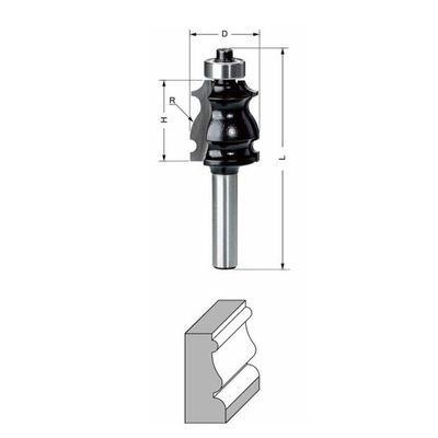 Delver Listprofilfräs Ø21,7 mm – 21,7x26x70, skaft 8 mm