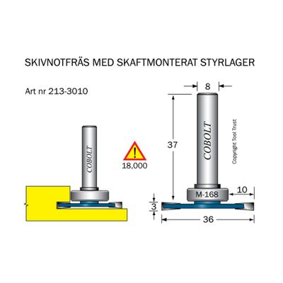 Cobolt Skivnotfräs L3 F10 D36 S8