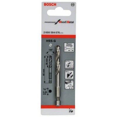 Bosch HSS-G sexkantfäste centreringsborr 7,15x80 mm