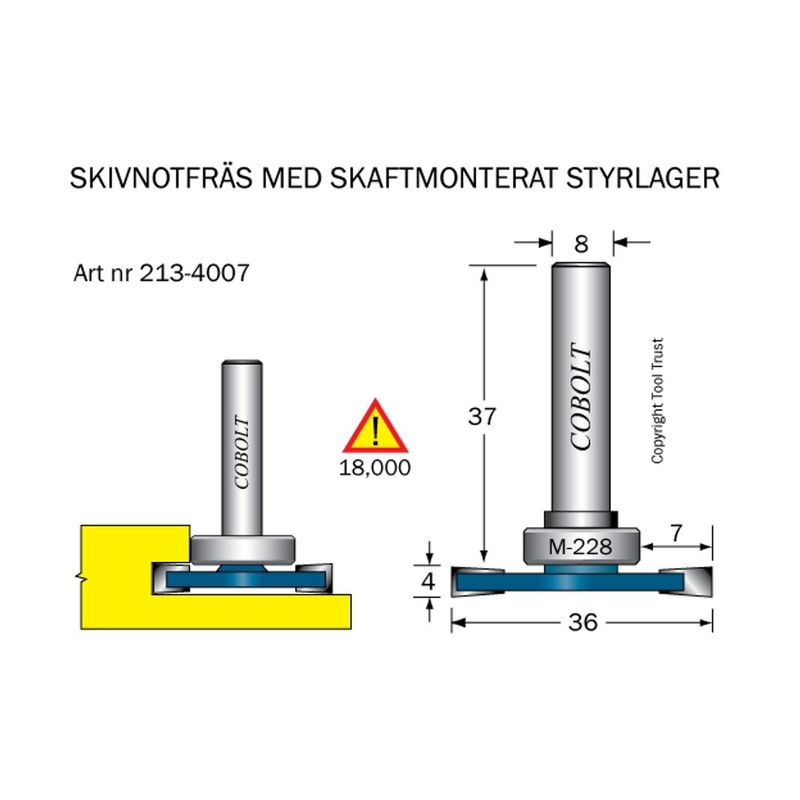Cobolt Skivnotfräs L4 F7 D36 S8