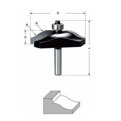 Delver Frisfräs Ø60 mm – 60x16xR17,5x60, skaft 8 mm