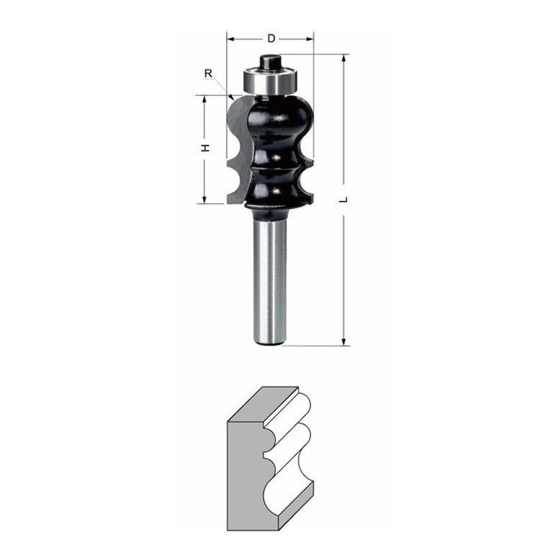 Delver Listprofilfräs Ø20,7 mm – 20,7x26x70, skaft 8 mm