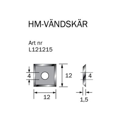 Cobolt HM-vändskär 12x12x1,5 mm