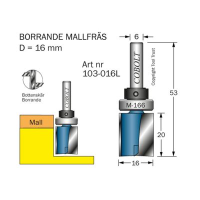 Cobolt Mallfräs D16 L20 TL53 S6