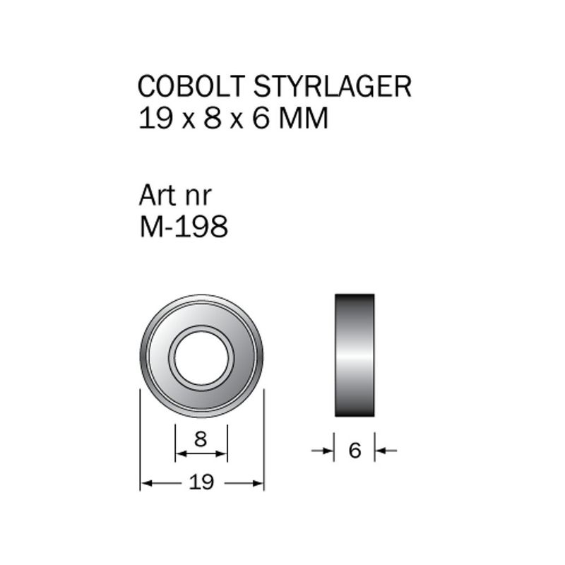 Cobolt Kullager M-198 19x8x6 mm